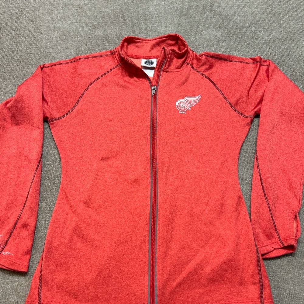 NHL Red Detroit Red Wings Zip-Up Jacket with White Logo